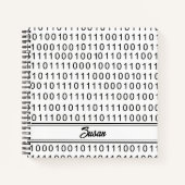 白黒バイナリ番号の行頭文字 ノートブック (正面)