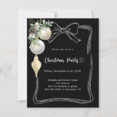 白黒バウスボークリスマスパーティの招待状 (正面)