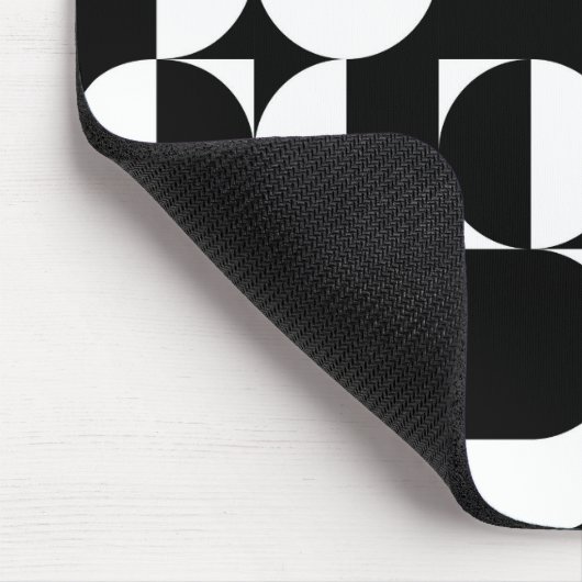 白黒バウハウスモダン抽象芸術幾何学模様 マウスパッド (コーナー)