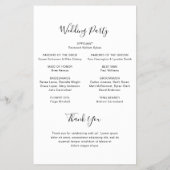 白黒バジェットモダン結婚式 プログラム チラシ (裏面)