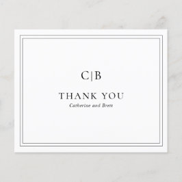 白黒バジェット結婚のサンキューカード