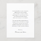 白黒バジェット結婚のサンキューカード (裏面)