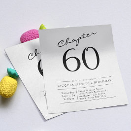 白黒バジェット60番目の誕生日招待状 チラシ