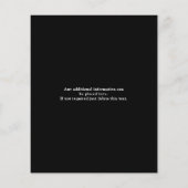 白黒バジェット60番目の誕生日招待状 チラシ (裏面)