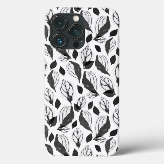 白黒バジルのハーブ葉植物のパターン Case-Mate iPhoneケース (裏面)