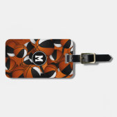 白黒バスケットボールのパターンチームカラー ラゲッジタグ (正面横)