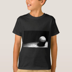 白黒バスケットボールアート Tシャツ