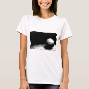 白黒バスケットボールアート Tシャツ