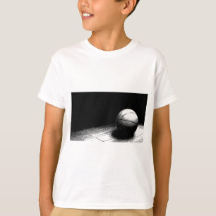 白黒バスケットボールアート Tシャツ