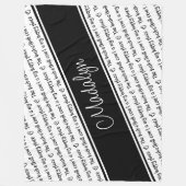 白黒バスケットボールコートは私の幸せな場所だ フリースブランケット (正面)