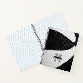 白黒バスケットボールチームの色パーソナライズされた ノートブック (内部)