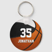 白黒バスケットボールチームスピリットキッズカスタムズ キーホルダー (正面)