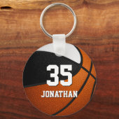 白黒バスケットボールチームスピリットキッズカスタムズ キーホルダー (正面)