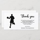 白黒バスケットボールプレイヤー追悼式 サンキューカード (正面/裏面)