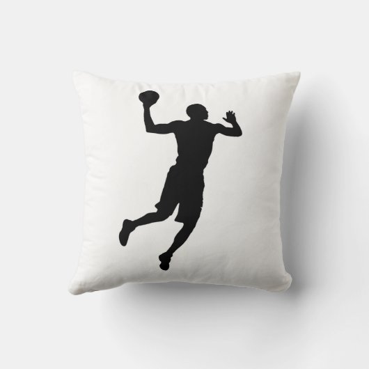 白黒バスケットボールプレーヤーシルエット クッション (裏面)