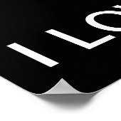 白黒バスケットボールポスターこのゲームが大好き ポスター (角)