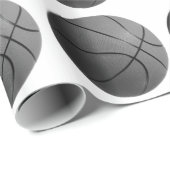 白黒バスケットボールラッピング紙 ラッピングペーパー (ロールコーナー)