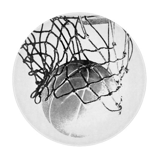 白黒バスケットボール カッティングボード (正面)