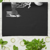 白黒バスケットボール キッチンタオル (折り畳み)