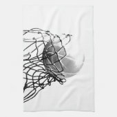 白黒バスケットボール キッチンタオル (縦)