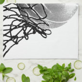 白黒バスケットボール キッチンタオル (折り畳み)