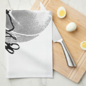 白黒バスケットボール キッチンタオル (四つ折り)