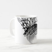 白黒バスケットボール コーヒーマグカップ (正面左)