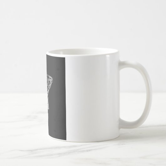白黒バスケットボール コーヒーマグカップ (右)