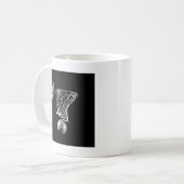 白黒バスケットボール コーヒーマグカップ (正面左)