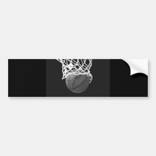 白黒バスケットボール バンパーステッカー