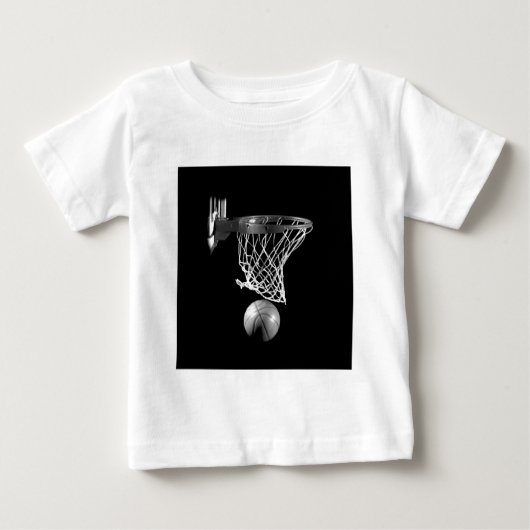 白黒バスケットボール ベビーTシャツ (正面)