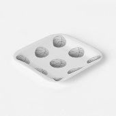 白黒バスケットボール ペーパープレート (傾斜あり)