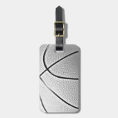 白黒バスケットボール ラゲッジタグ (正面縦)