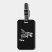 白黒バスケットボール ラゲッジタグ (正面縦)