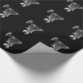 白黒バスケットボール ラッピングペーパー (角)