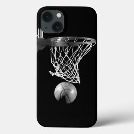白黒バスケットボール iPhone 13ケース