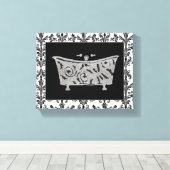 白黒バスタブ キャンバスプリント (インサイチュ (ウッドフロア))