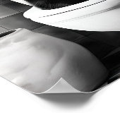 白黒バスルーム猫プリント、面白いポスター、 ポスター (角)