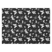 白黒バタフライイラストレーションパターンデザイン テーブルクロス (正面(横))