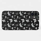 白黒バタフライイラストレーションパターンデザイン Case-Mate iPhoneケース (裏面(横))