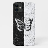 白黒バタフライエレガントクライ点々のある Case-Mate iPhoneケース (裏面)