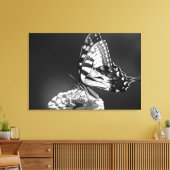 白黒バタフライキャンバス キャンバスプリント (インサイチュ (リビング))