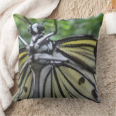 白黒バタフライクローズアップ装飾用クッション クッション (ブランケット)