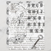 白黒バタフライコラージスクラップブック紙 (正面/裏面)