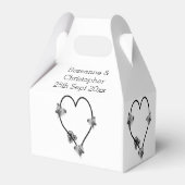 白黒バタフライハート結婚デザイン フェイバーボックス (裏面サイド)