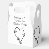 白黒バタフライハート結婚デザイン フェイバーボックス (オープン)