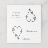 白黒バタフライハート結婚デザイン プレイスカード (外部開封)