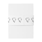 白黒バタフライハート結婚デザイン 招待状ベリーバンド (裏面例)