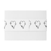 白黒バタフライハート結婚デザイン 招待状ベリーバンド (裏面例)