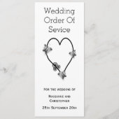 白黒バタフライハート結婚式 プログラム (正面)